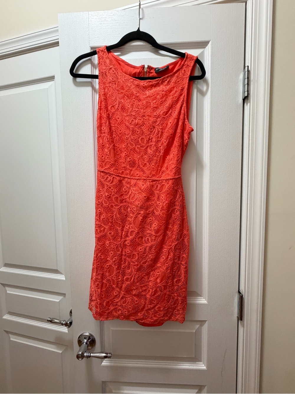 bebe Coral Lace Mini Dress
